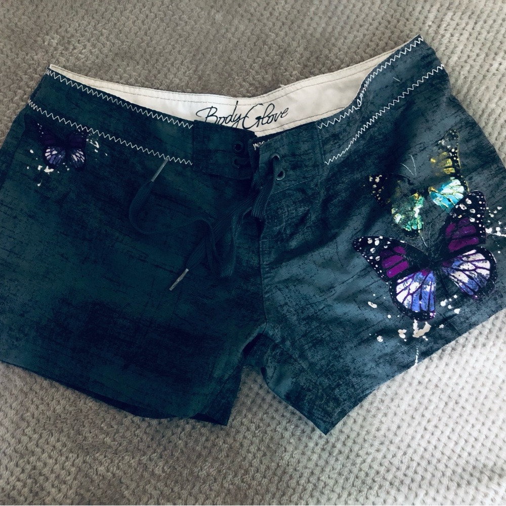 Body Glove low Waist Black and Purple Shorts